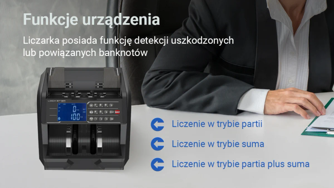 EXTRALINK LockStar MG X-600 Profesjonalna Liczarka Nominałowa UV IR do Banknotów