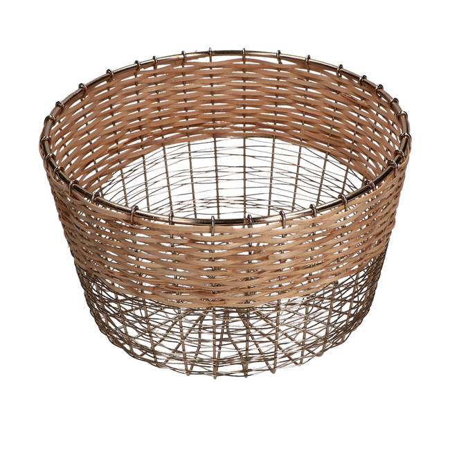 Koszyk okrągły Rituali Domestici Mettiloqui, metalowy, 26 x 15 cm
