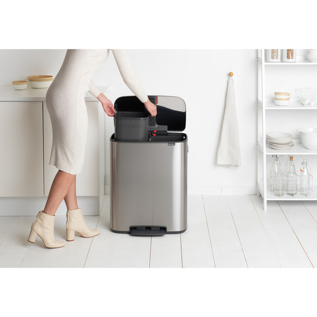 Kosz pedałowy Brabantia Bo Pedal Bin 2 x 30 l, stal matowa FPP
