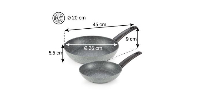 Patelnia Fineline ø 20 i 26 cm, zestaw 2 szt. - Tescoma