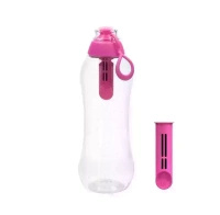 Butelka z dwoma wymiennymi filtrami 700ml różowa - Dafi