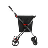 Wózek na zakupy Rolser Mini Basket MF M4B, czarny, 4 koła, torba 40 do 59 l