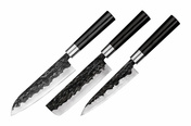 Samura Blacksmith Zestaw 3 Noży Kuchennych Aus-8 (Utility 16.2 cm, Nakiri 16.8 cm, Santoku 18.2 cm)