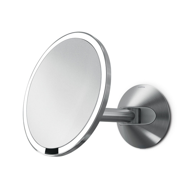 Lustro z czujnikiem sensor do montażu na ścianie - szczotkowana stal - Simplehuman