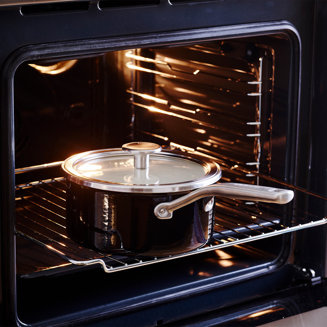 Rondel emaliowany KitchenAid 2,4 l z pokrywką, czarny