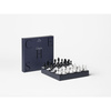 Szachy Printworks Art of Chess, drewniane figury, plansza z akrylem, czarno-srebrne