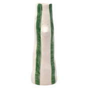 Wazon z kamionki Villa Collection Styles z dziobkiem, 34 cm, zielone paski