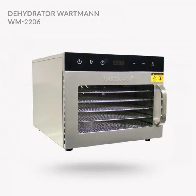 Dehydrator Wartmann WM-2206 DH 500 W – suszarka do owoców, warzyw i grzybów ze stali nierdzewnej (6 tac)