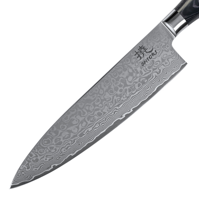 Shiori - 3-Set Kuro Murō + Santoku + Sifu - Zestaw Trzech Noży Ze Stali Damasceńskiej