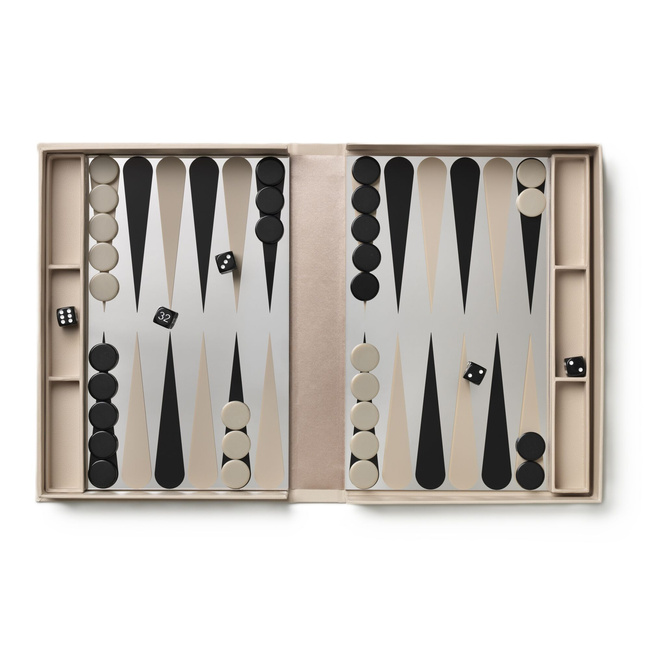 Backgammon Printworks Art of Backgammon Mirror, beżowy, lustrzana plansza