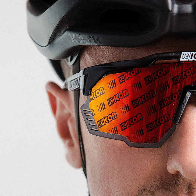 Okulary SCICON AEROSHADE KUNKEN Black Gloss White Bolt - SCNPP Monogram UAE Multimirror Red