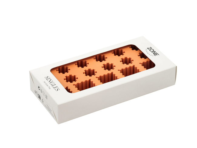 Foremka do lodu Zone Denmark Singles, silikonowa, morelowa Apricot