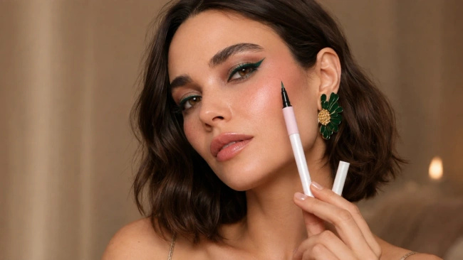 Eyeliner w płynie Lovro Bloomlight Eyeliner Emerald, szmaragdowy, wodoodporny, 0,6 g