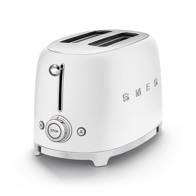 Smeg - Toster, dwie kromki, biały mat 50's style Tsf01whmeu biały (mat)