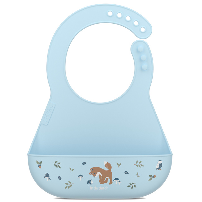Śliniak silikonowy z kieszonką Mio Forest Friends regulowany Bpa Free Mepal