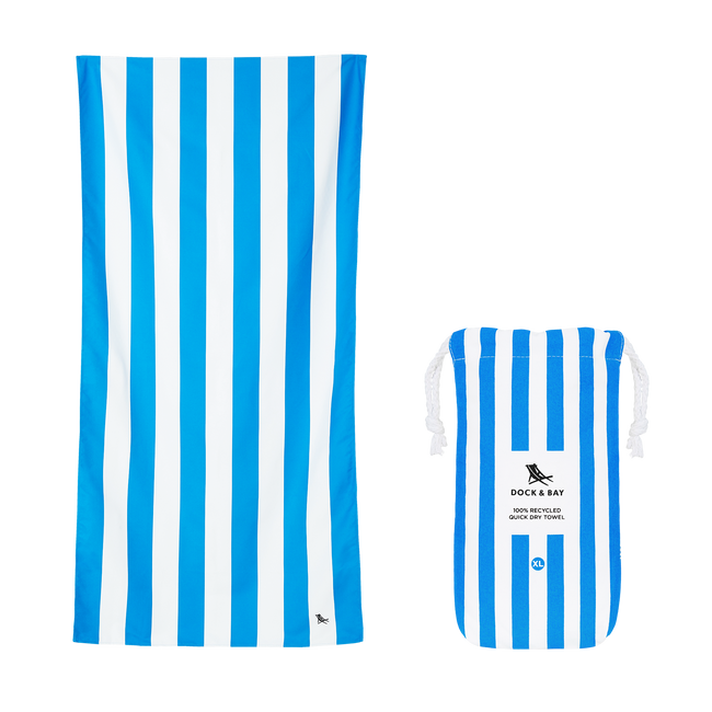 Ręcznik plażowy, szybkoschnący - Bondi blue xl 200x90cm - Dock & Bay