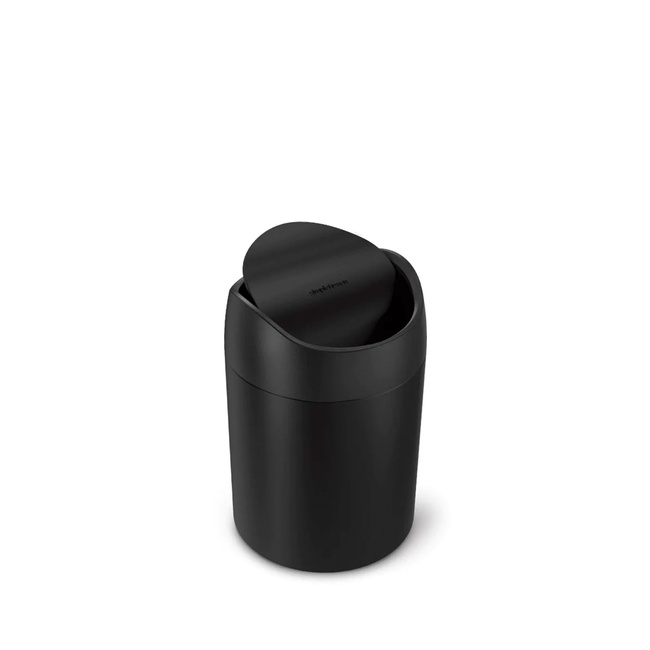 Kosz na śmieci łazienkowy, 1,5 l, czarny mat - Simplehuman