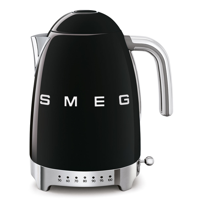 Smeg - Czajnik z regulacją temp., czarny 50's Style KLF04BLEU Czarny