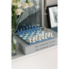 Szachy Printworks Classic Chess Dusty Blue, drewniane figury i plansza z akrylem