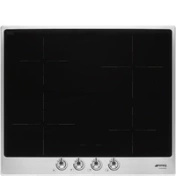 Smeg - Płyta indukcyjna, 60 cm, Classica Classica Si364fxm Ramka ze stali nierdzewnej + Czarne Szkło (Pokrętła Classica)