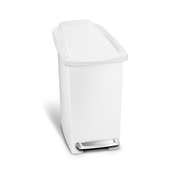 Kosz na śmieci pedałowy Slim, 10 L; Biały