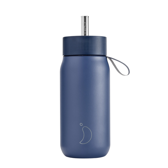 Termiczny kubek 2w1 ze słomką | 750ml | Granatowy series 2 - Chillys bottles