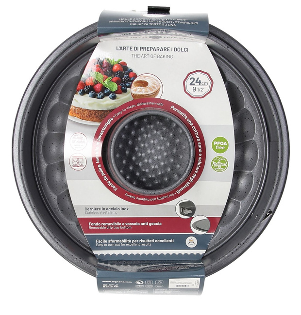 Forma z dwoma spodami okrągła 26cm premium szary - Tognana