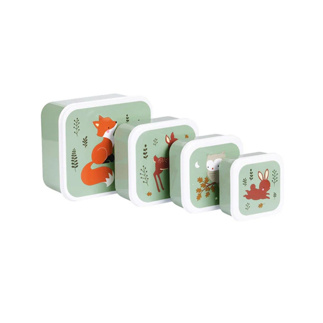 Lunchboxy dla dzieci Forest friends sage - A Little Lovely Company
