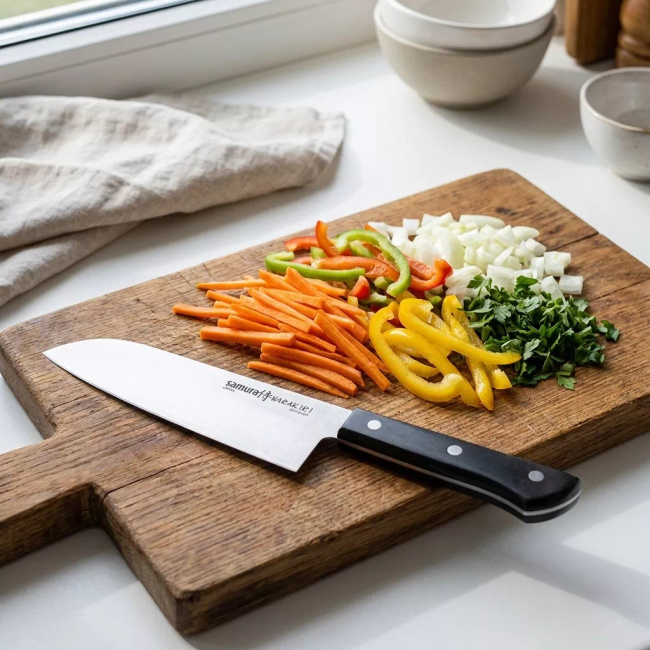 Samura Harakiri Nóż Santoku 17.5 cm AUS-8 58HRC