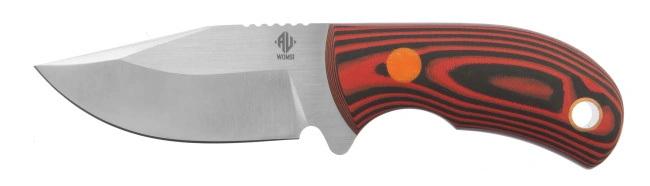 Nóż outdoorowy Womsi Fox ze stałą głownią, stal 14C28N, rękojeść Mikarta czarno-czerwona