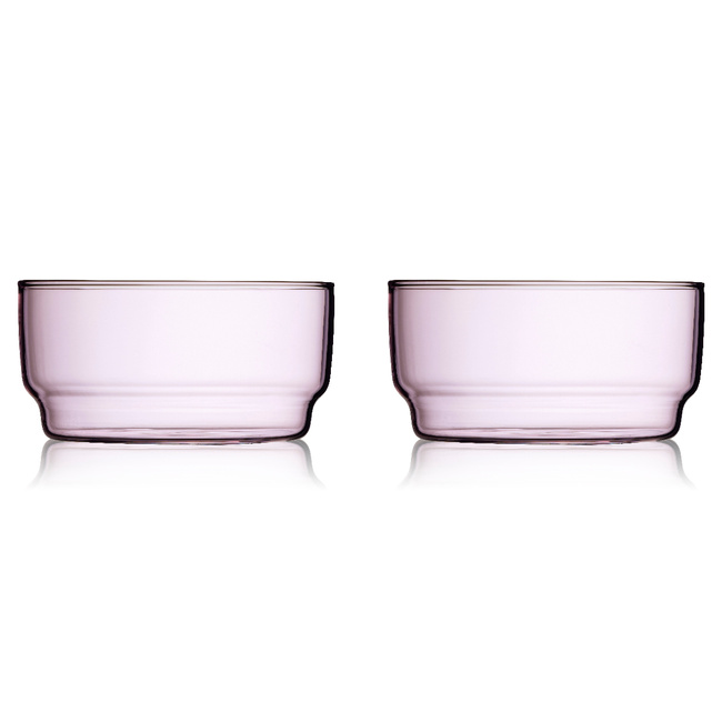 Miski Torino 12 cm 2 szt. różowe Lyngby Glas