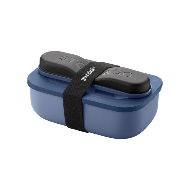 lunch boxy z sztućcami podróżnymi niebieskie - Guzzini