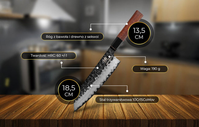 Shiori - Mitsuki Santoku - Uniwersalny, Wielozadaniowy Nóż Szefa Kuchni