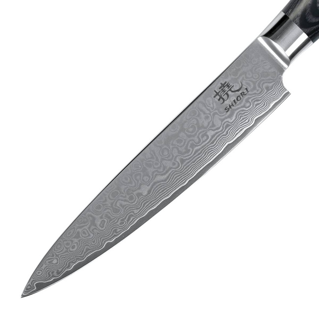 Shiori - 3-Set Kuro Murō + Santoku + Sifu - Zestaw Trzech Noży Ze Stali Damasceńskiej