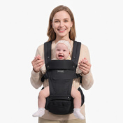 Nosidełko z siedziskiem biodrowym Momcozy Hip Seat 2 w 1, czarne, rozmiar M