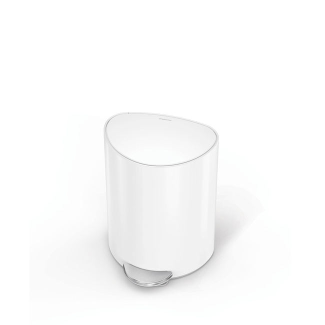Kosz pedałowy Simplehuman CW2108, 6 l, półokrągły, biała stal