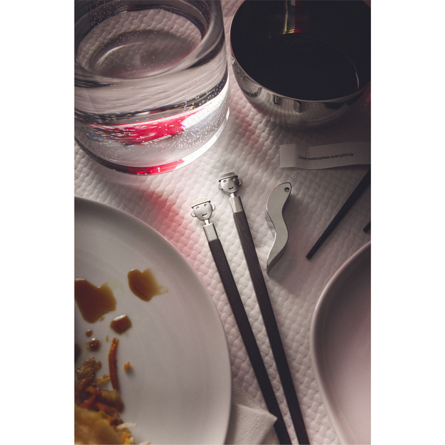 Alessi Alessandro M. Pałeczki orientalne do sushi z hebanu 24 cm designer set