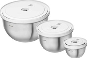 Zestaw 3 misek stalowych z pokrywkami próżniowymi ZWILLING Fresh & Save, 0,35, 1,75 i 4 l