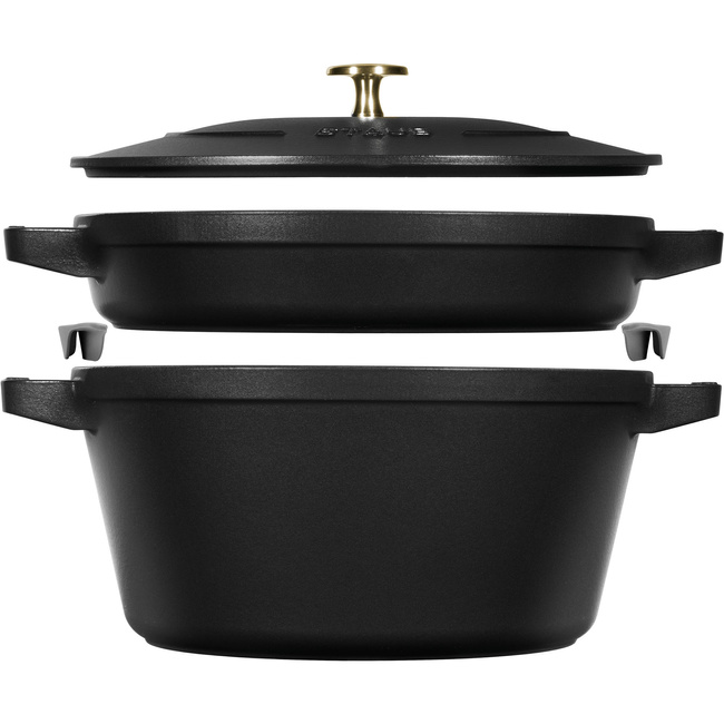 Zestaw 2 Naczyń + Pokrywka 24 Cm Czarny - Staub