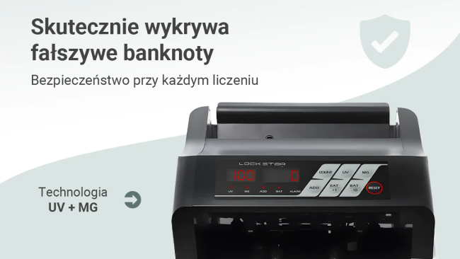 Extralink Lockstar Mg X-300 | Profesjonalna liczarka nominałowa do banknotów | Uv, Ir