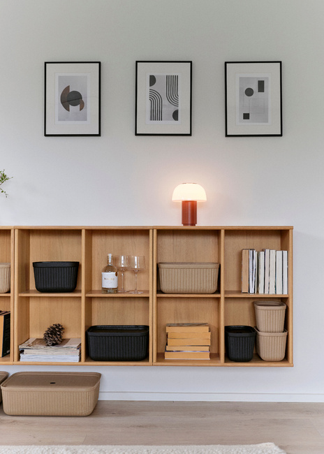 Pudełka do przechowywania Zone Denmark Pulp Black, 2 szt., 15 x 23 x 15 cm