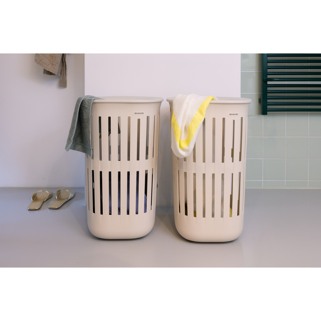 Kosz na pranie Brabantia Collect-It 55 l z pokrywą Quick-Drop, Soft Beige