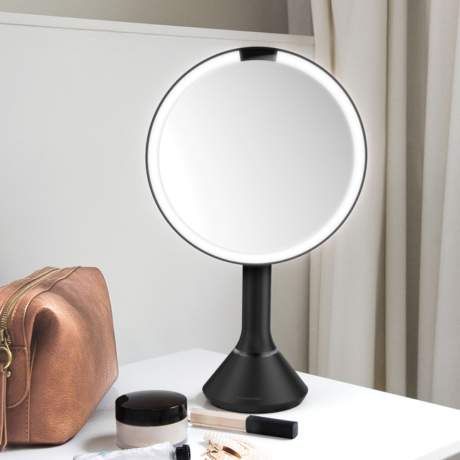 Lustro z czujnikiem sensor i kontrolą natężenia światła Simplehuman - czarny mat