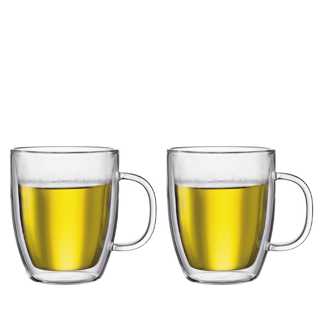 Kubki z podwójną ścianką Bistro 450 ml 2 szt transparent