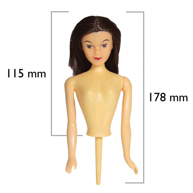 Korpus lalki do tortu księżniczki PME, brunetka, 17,7 cm