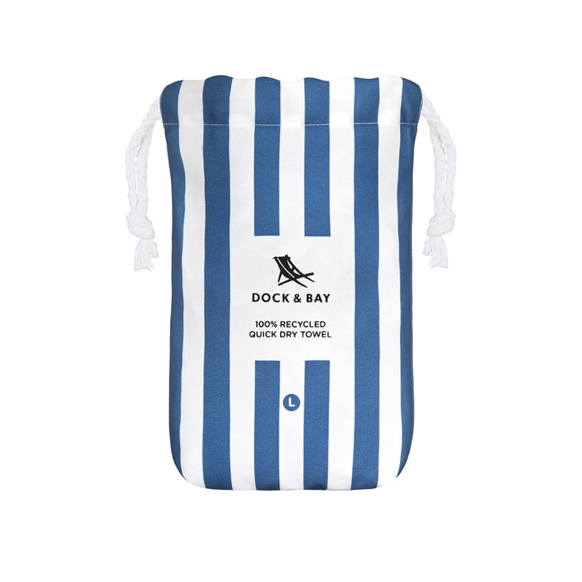 Ręcznik plażowy szybkoschnący - Whitsunday blue L 160X90cm - Dock & Bay