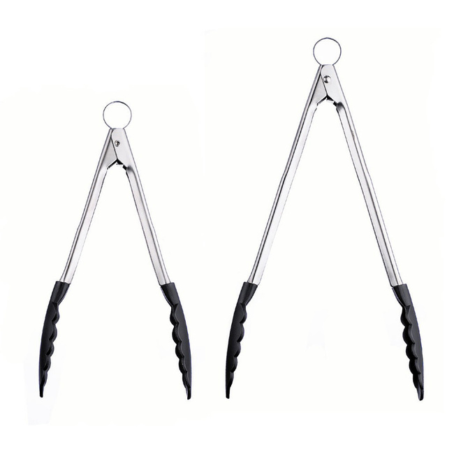 Silikonowe Szczypce Czarne 30,5cm