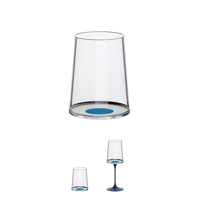 Kieliszki do białego wina Trebonn SplitGlass 280 ml, niebieski zaczep, 2 czasze bez nóżki
