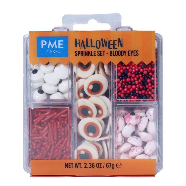 Zestaw posypek PME Krwawe Oczy 5 w 1, 67 g, dekoracje na Halloween