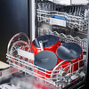 Rondel emaliowany KitchenAid 2,4 l z pokrywką, czerwony